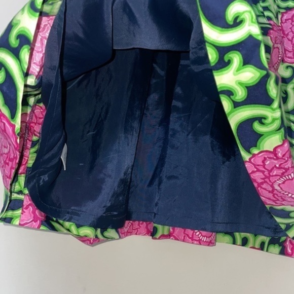 Womens Lilly Pulitzer Green Blue & Pink Skirt With Silk Lining Size 2 - Picture 4 of 6